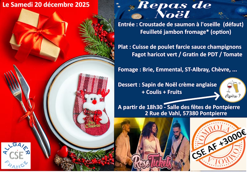 Inscriptions auprès des membres du CSE : avant le 6/12